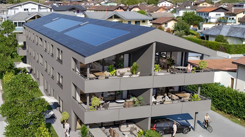 Vue extérieur de l'immeuble Kristina à Conthey